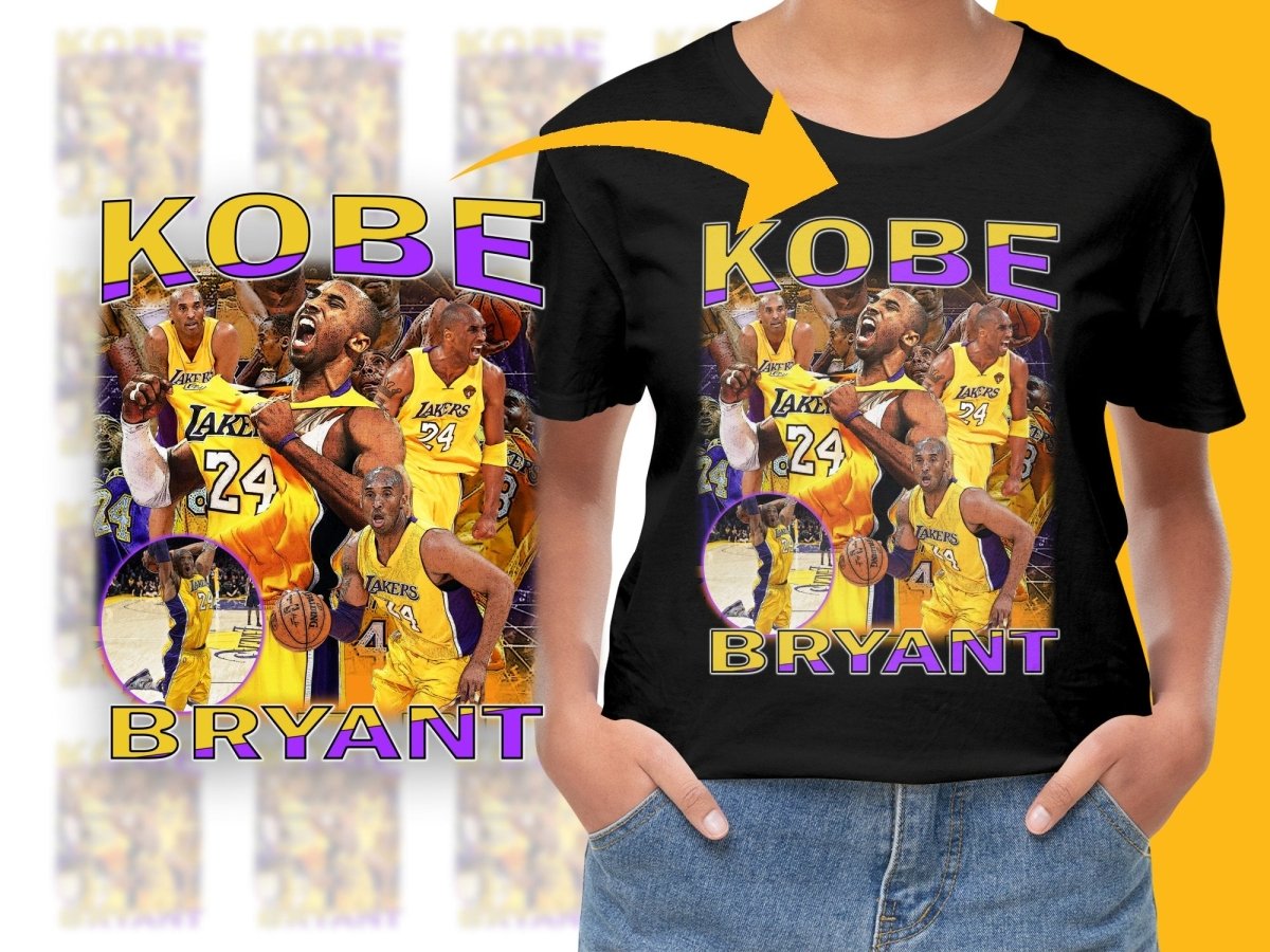 Basketball Superstar Kobe Bryant Los Angeles Lakers Bootleg PNG File - Teepew