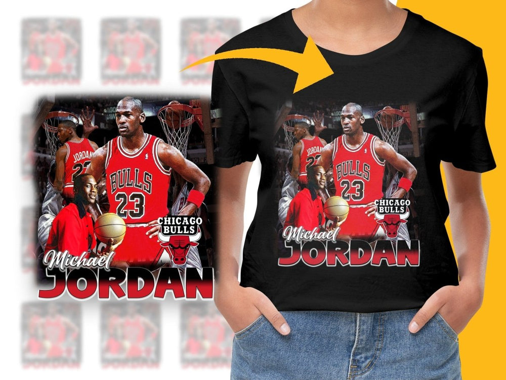 Basketball Superstar Michael Jordan Chicago Bulls Bootleg Graphic PNG File - Teepew