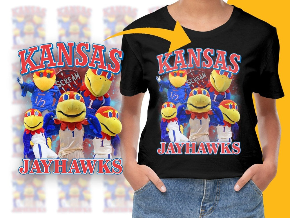 Basketball Team Kansas Jayhawks Vibrant Bootleg PNG File - Teepew