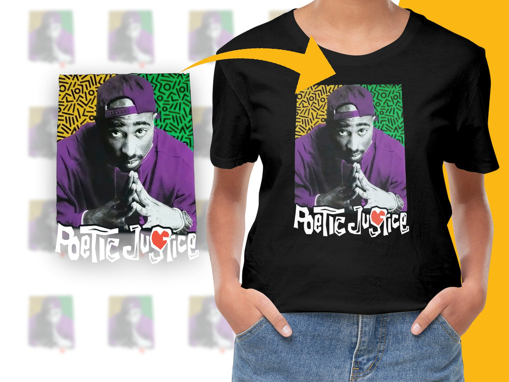 Poetic Justice Tupac Graphic T-Shirt, Hip Hop Legend Tee, Vintage Style Rap Music Shirt, Unisex Fashion Top