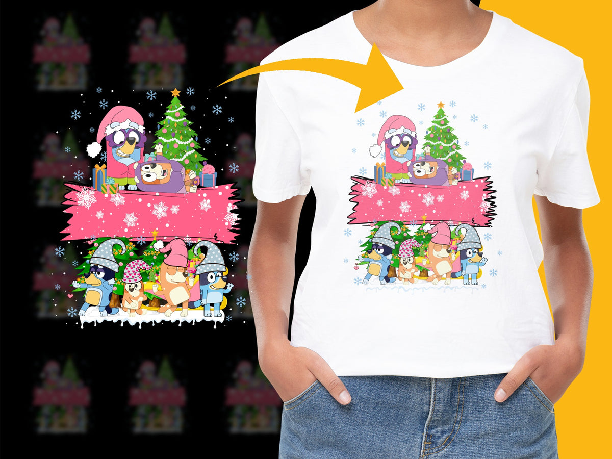 Kids Christmas T-Shirt, Cartoon Santa Reindeer Print, Festive Holiday Tee, Unisex Children's Apparel, Colorful Graphic Top Gift Ideas