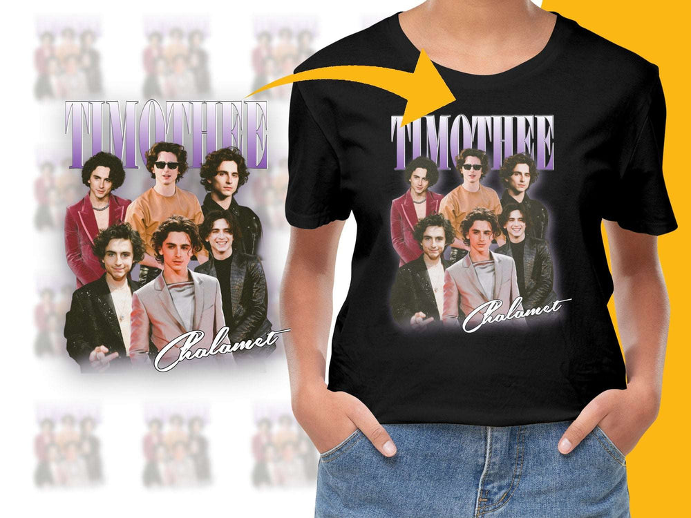 Timothee Chalamet Photo Collage T-Shirt, Trendy Actor Graphic Tee, Unisex Fashion Top, Gift for Fans