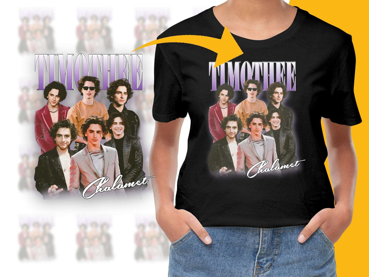 Timothee Chalamet Photo Collage T-Shirt, Trendy Actor Graphic Tee, Unisex Fashion Top, Gift for Fans