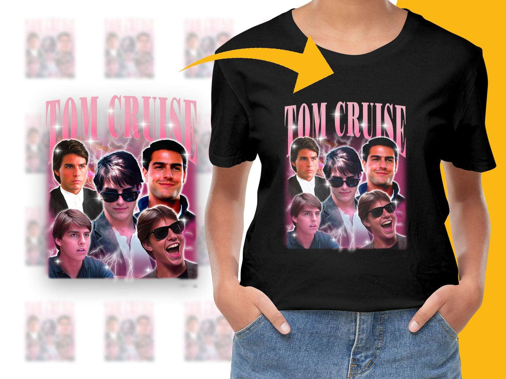 Vintage Tom Cruise Collage T-Shirt, Retro 90s Actor Print, Classic Movie Fan Tee, Unisex Fashion Top