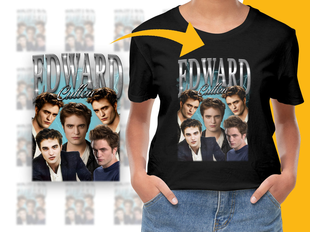 Edward Cullen Twilight Saga Fan T-Shirt, Vintage Style Graphic Tee, Movie Character Apparel