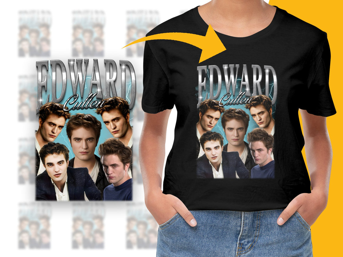 Edward Cullen Twilight Saga Fan T-Shirt, Vintage Style Graphic Tee, Movie Character Apparel