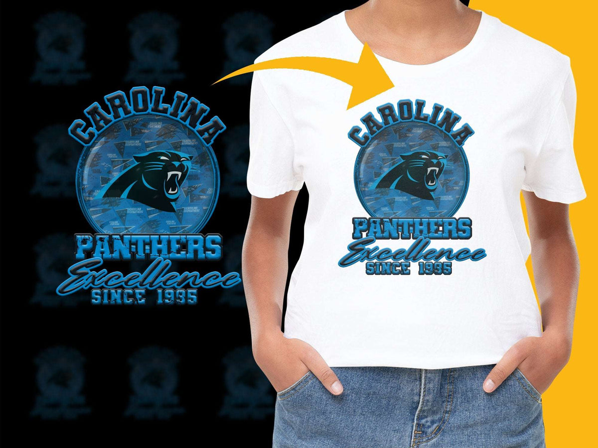 Carolina Panthers T-Shirt, Excellence Since 1995 Logo, NFL Fan Apparel, Cotton Unisex Tee