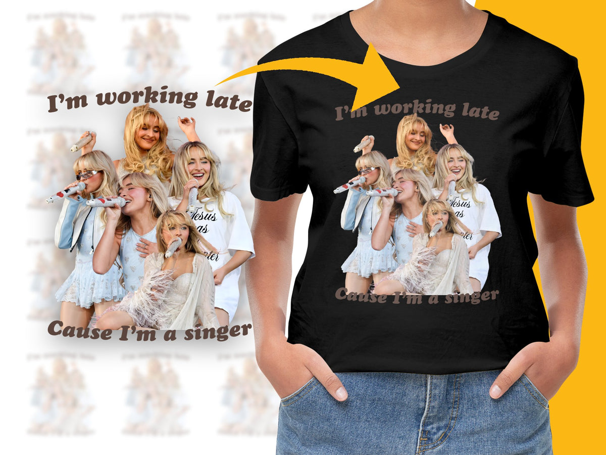 Women's Black Graphic T-Shirt 'I'm working late Cause I'm a Singer' Casual Tee