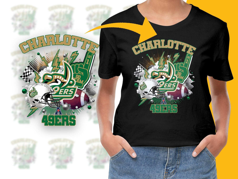 Charlotte 49ers Graphic T-Shirt, Unisex Black Tee, College Sports Apparel, Trendy Fan Gear
