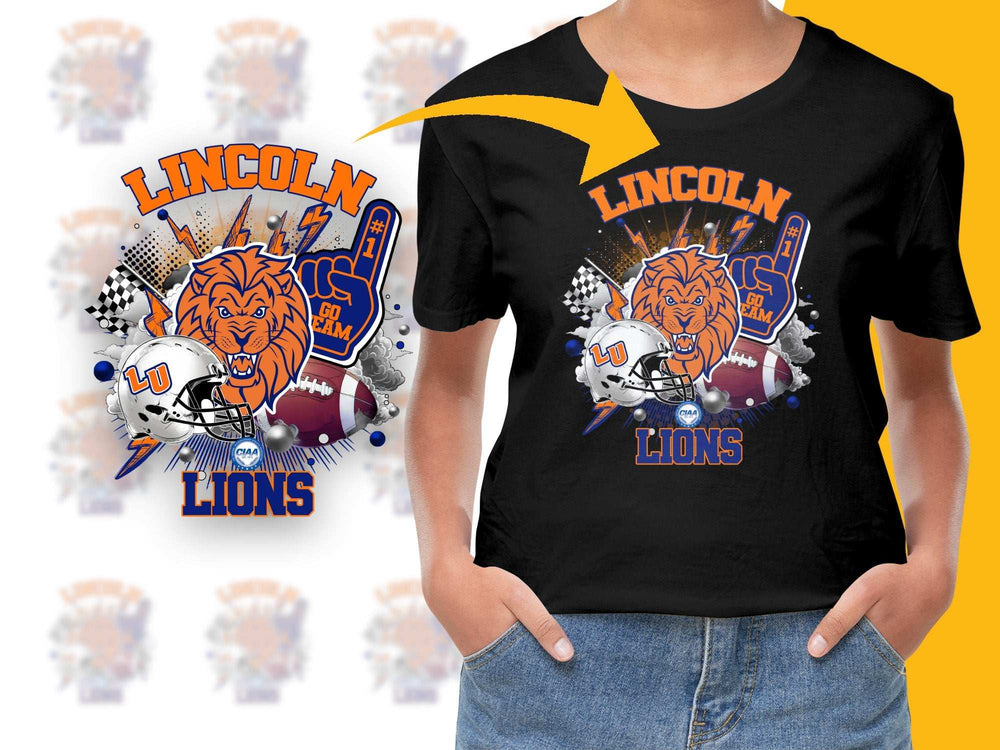 Lincoln Lions Graphic T-Shirt, School Spirit Tee, Sports Team Mascot, Youth and Adult Sizes, Customizable Colors, Unisex Casual Wear