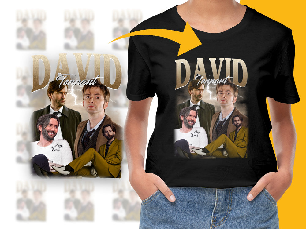 David Tennant Fan T-Shirt, Multiple Poses Graphic Tee, Unisex TV Show Merchandise