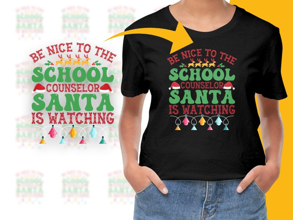 Be Nice to the School Counselor Santa PNG File - Teepew