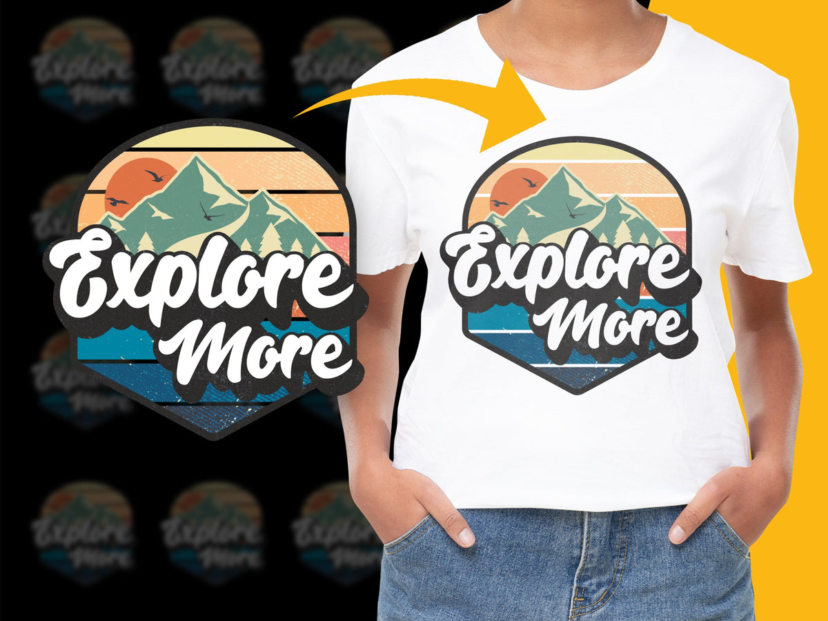 Explore More Graphic T-Shirt, Mountain and Lake Design, Nature Lover Adventure Shirt, Unisex Cotton Tee