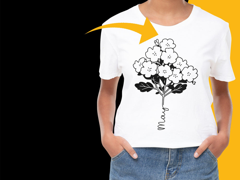White Floral Graphic T-Shirt, Cute Flower Print Tee, Spring Fashion Top, Casual Wear for Women and Men