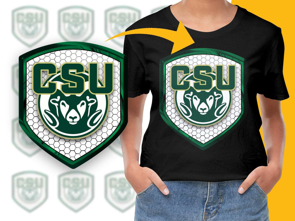 CSU Graphic T-Shirt, Unisex Green and White College Logo Tee, Casual Sportswear, School Spirit Apparel