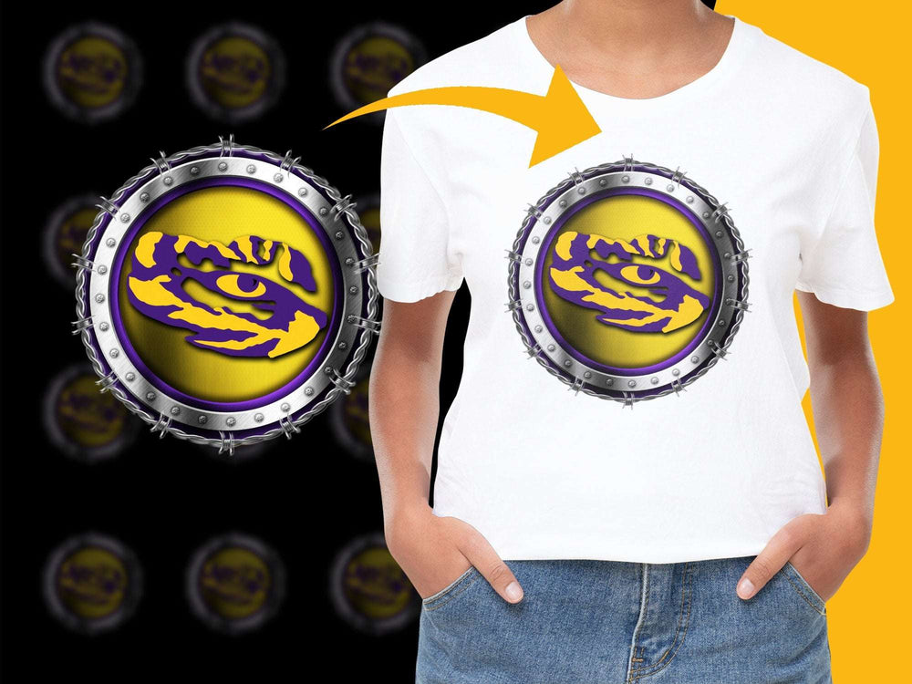 Gothic Eye Graphic T-Shirt, Purple and Yellow Punk Style Tee, Unisex Fashion, Streetwear Top