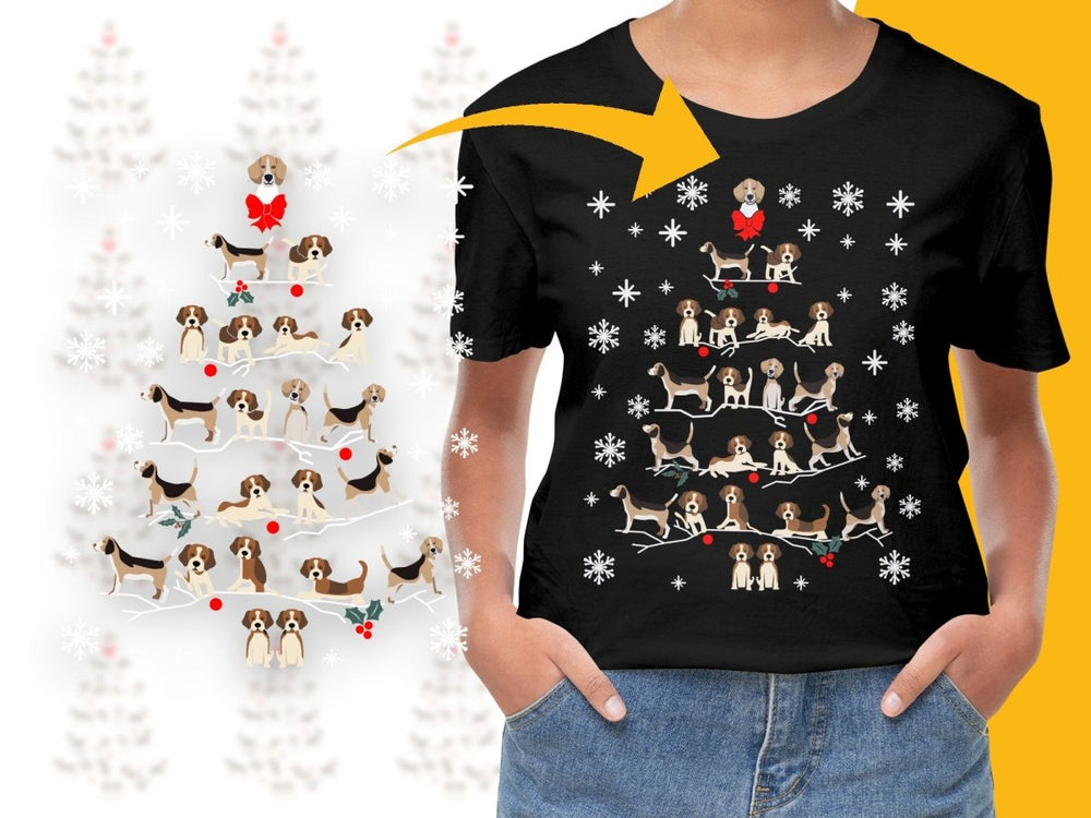 Beagle Christmas Tree Design Funny Holiday PNG File - Teepew