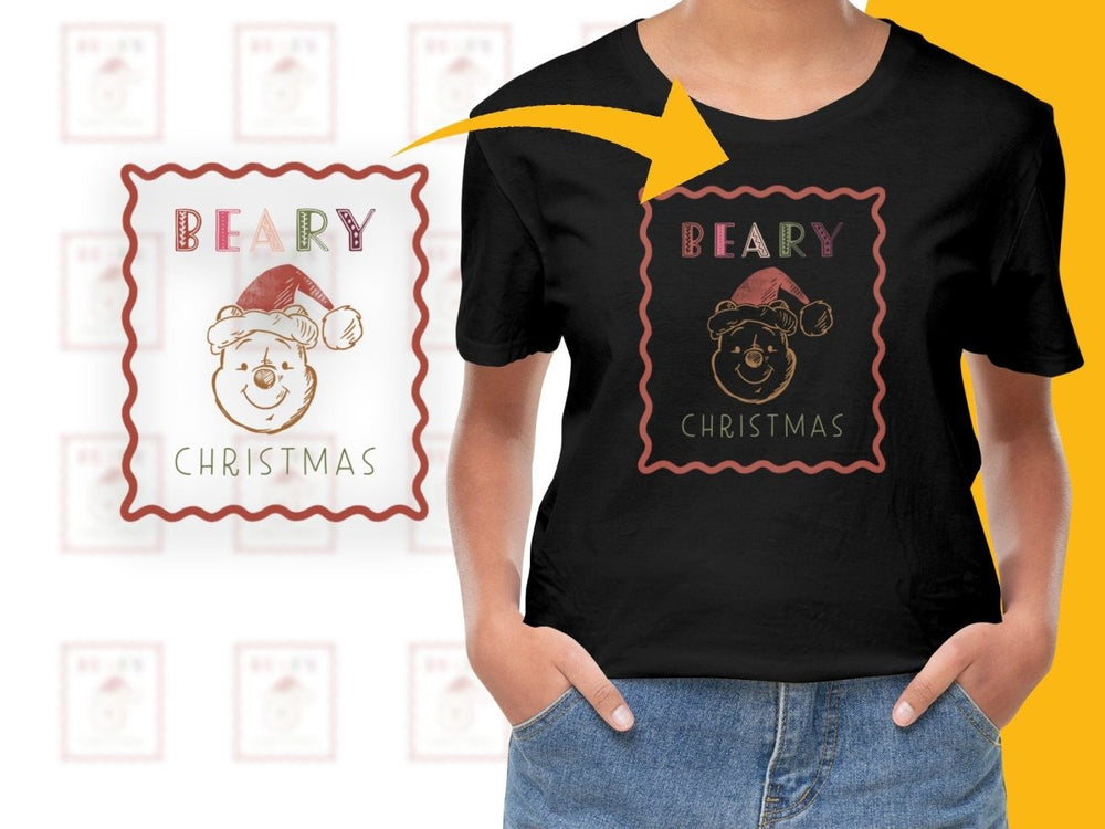 Beary Christmas Festive Bear Illustration Digital - Teepew