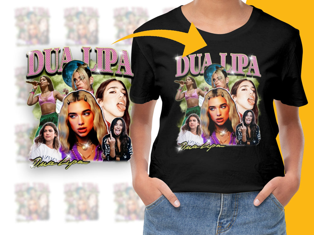 Graphic T-Shirt Featuring Popular Music Artist, Colorful Pop Female Singer Design Tee