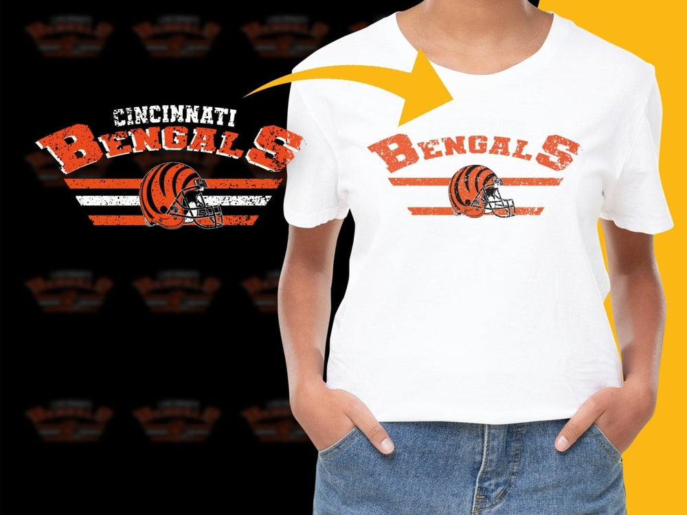Bengals Distressed Logo Stripe Football PNG File - Teepew