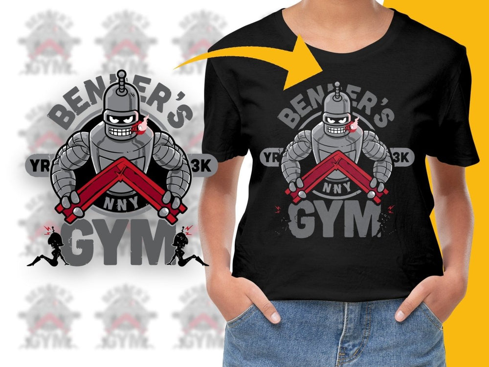 Benner's Robot Fitness Comical Graphic GYM PNG File - Teepew