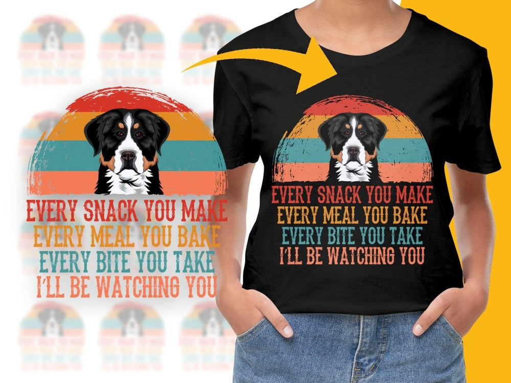 Bernese Mountain Dog Watching You Retro PNG File - Teepew