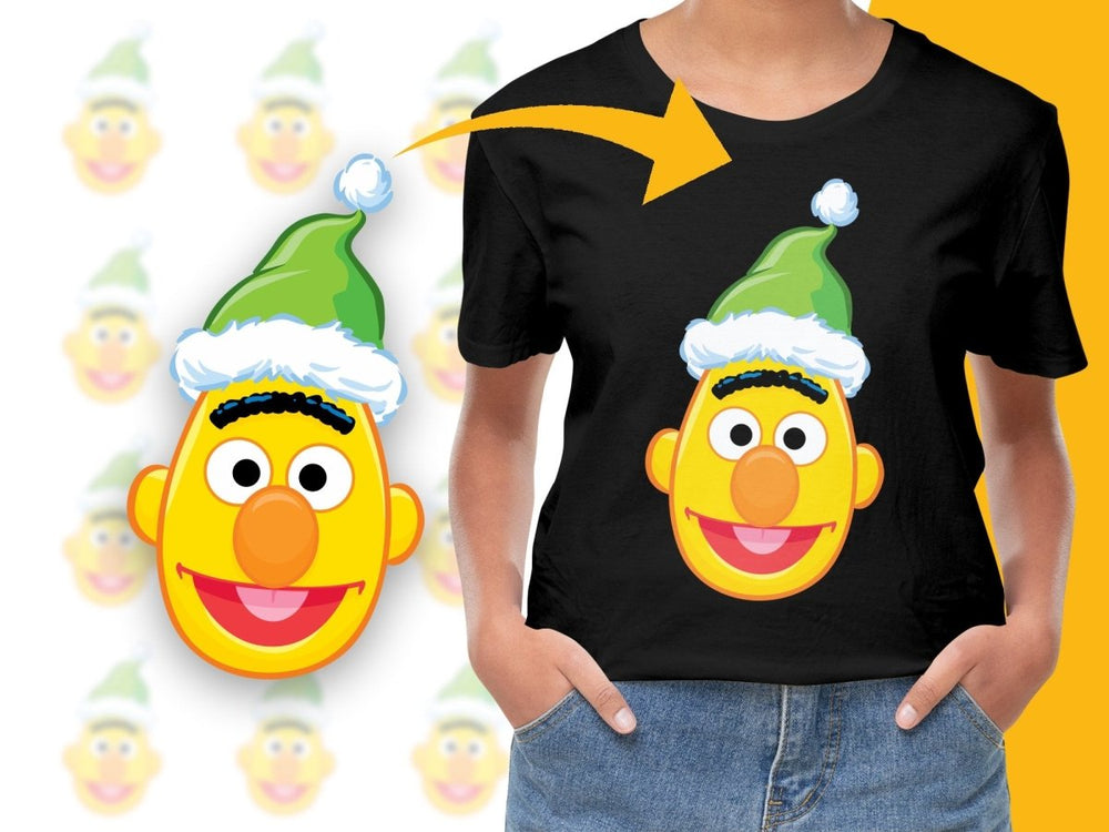 Bert in Festive Green Hat Christmas Themed PNG File - Teepew