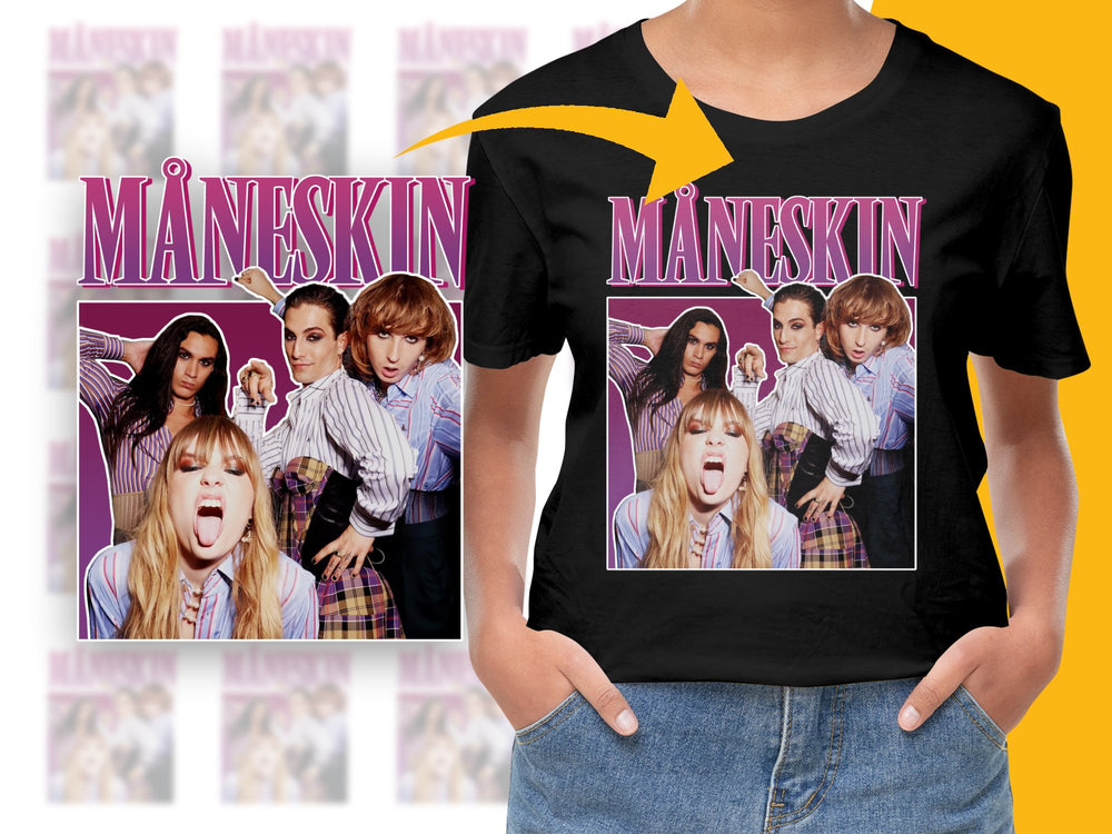 Måneskin Band Graphic T-Shirt, Italian Rock Music Fan Tee, Unisex Pop Band Shirt, Stylish Concert Apparel