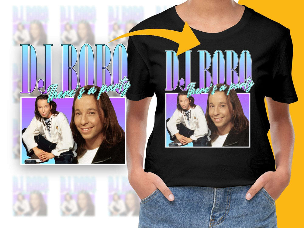 Retro DJ Roro Graphic T-Shirt, Vintage 90s Style Party Tee, Unisex Black Music T-shirt