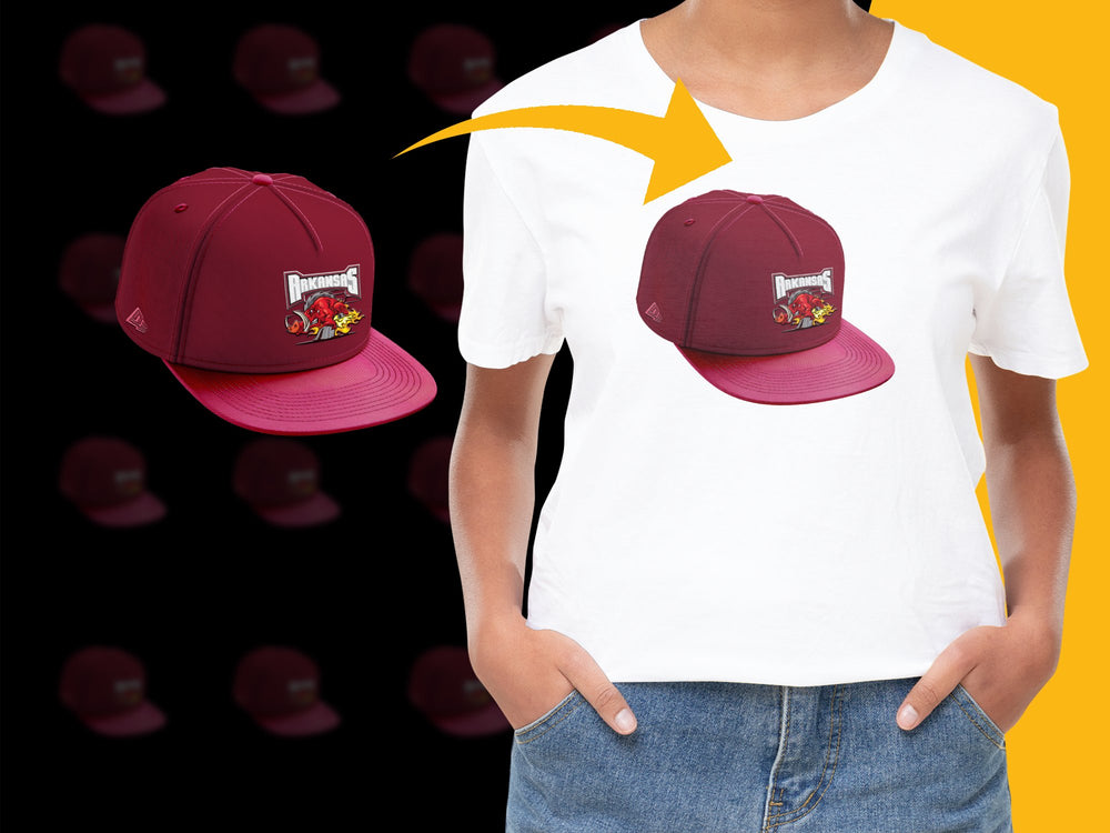 Burgundy Baseball Cap with Cartoon Dog, Adjustable Snapback Hat, Trendy Unisex Headwear