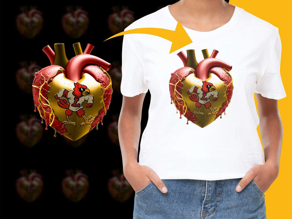 Heart Graphic T-Shirt, Anatomical Heart Tee with Cartoonish Design, Fun Unique Gift, Bold Print
