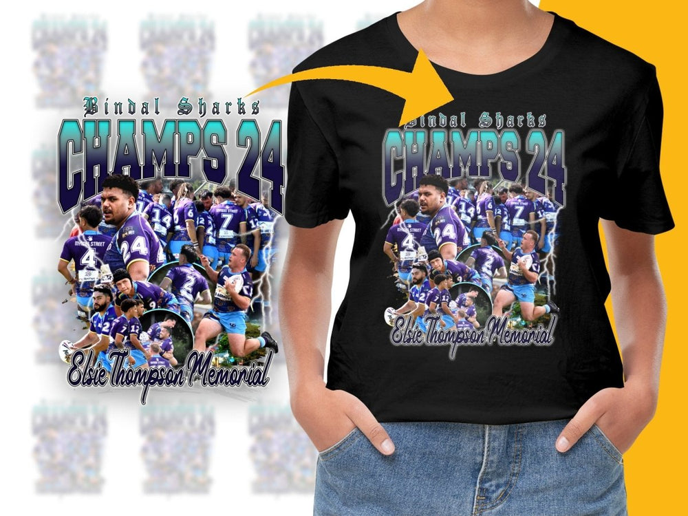 Bindal Sharks Champs 24 Elsie Thompson Memorial PNG File - Teepew