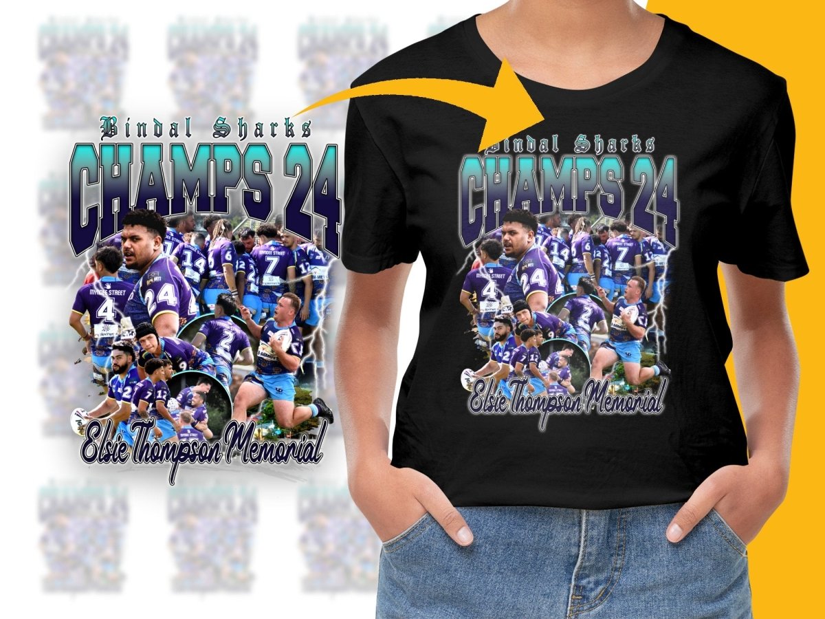 Bindal Sharks Champs 24 Elsie Thompson Memorial PNG File - Teepew