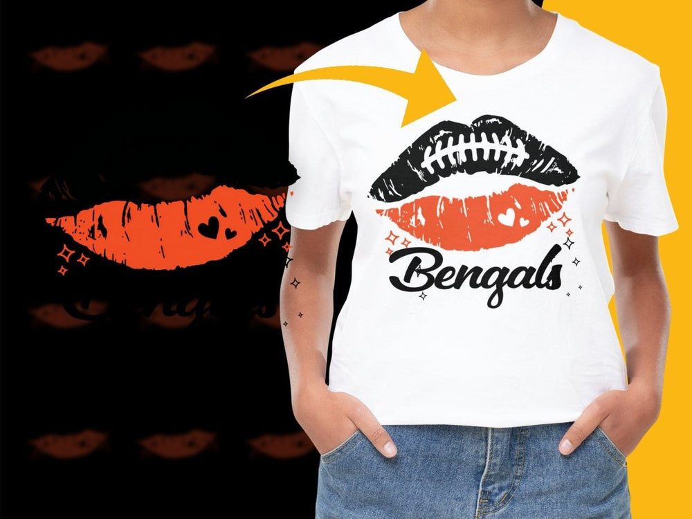 Black And Orange Bengals Kiss Graphic Print PNG File - Teepew