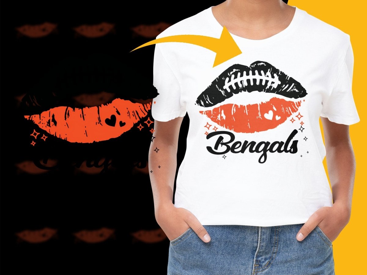 Black And Orange Bengals Kiss Graphic Print PNG File - Teepew