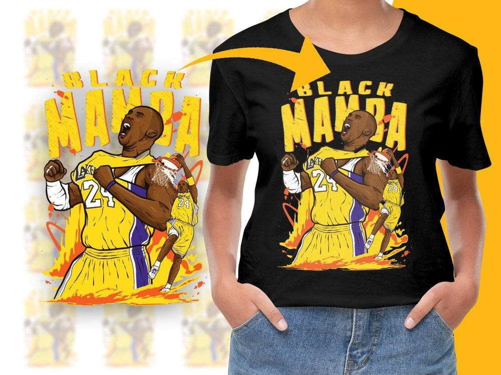 Black Mamba Basketball Graphic Short Sleeve PNG File - Teepew