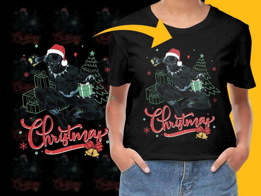 Black Panther Santa Hat Christmas PNG File - Teepew
