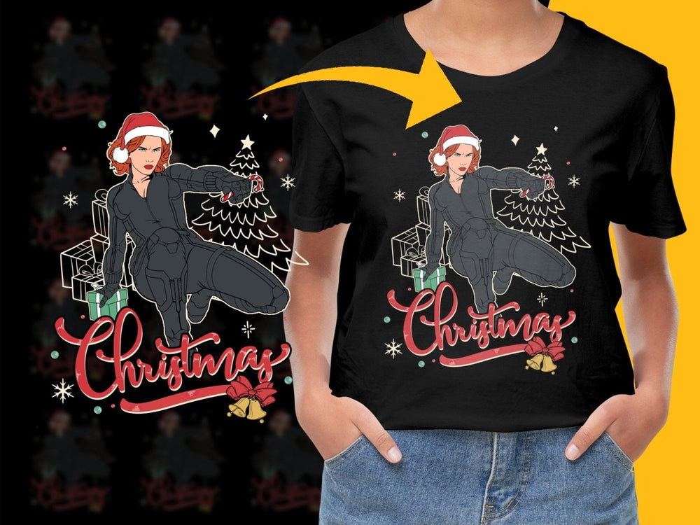 Black Widow Christmas Kids and Adults Graphic PNG File - Teepew
