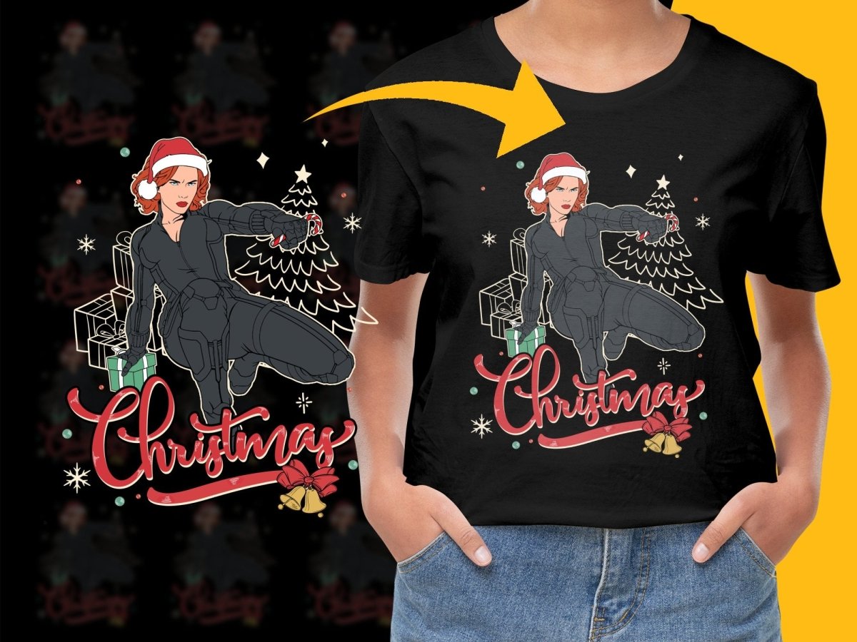 Black Widow Christmas Kids and Adults Graphic PNG File - Teepew