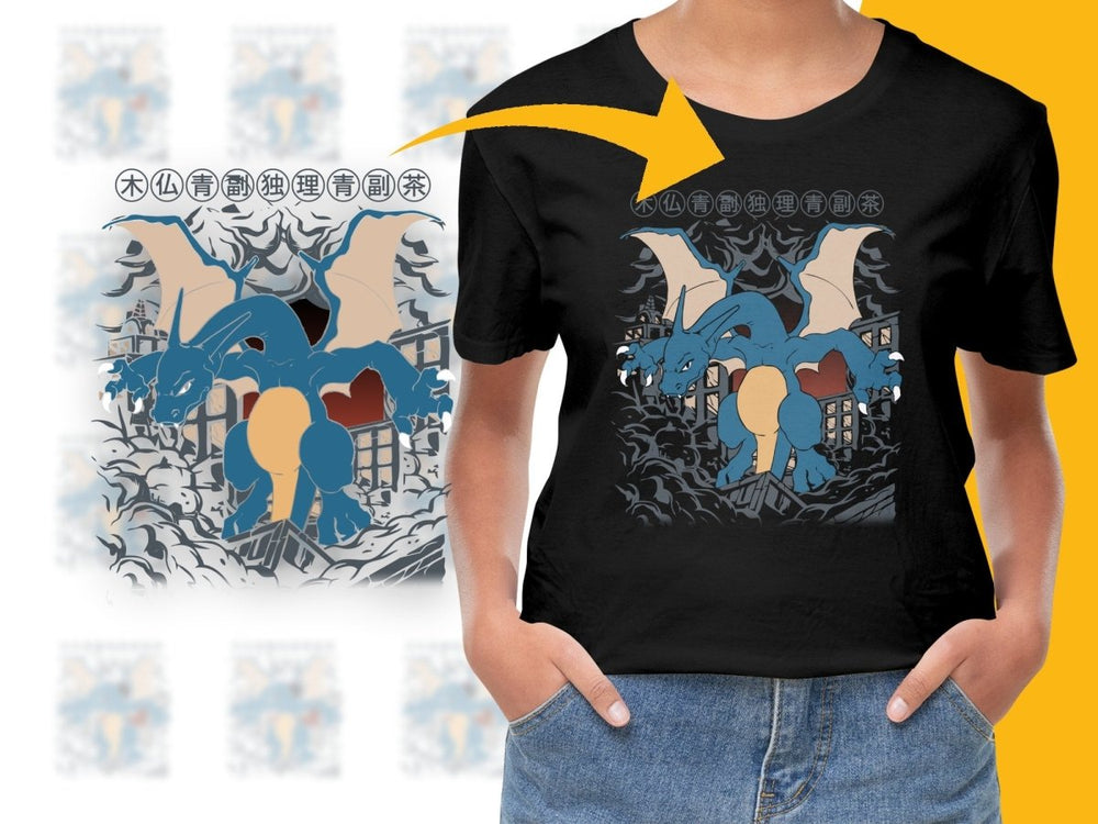 Blue Charizard Graphic Stylish PNG File - Teepew