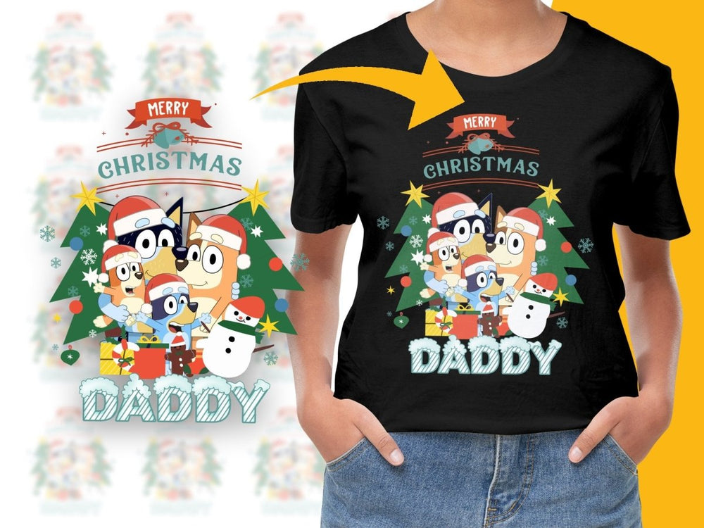 Bluey Family Merry Christmas Daddy PNG File - Teepew