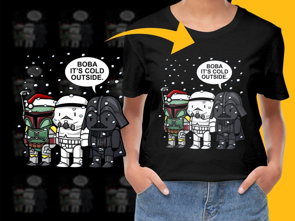 Boba It's Cold Outside Darth Vader and Stormtrooper PNG File - Teepew