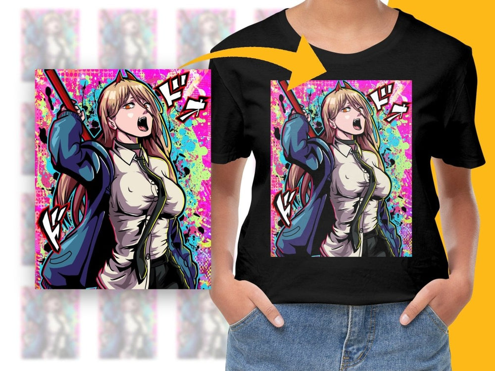 Bold Anime Character with Colorful Background PNG File - Teepew