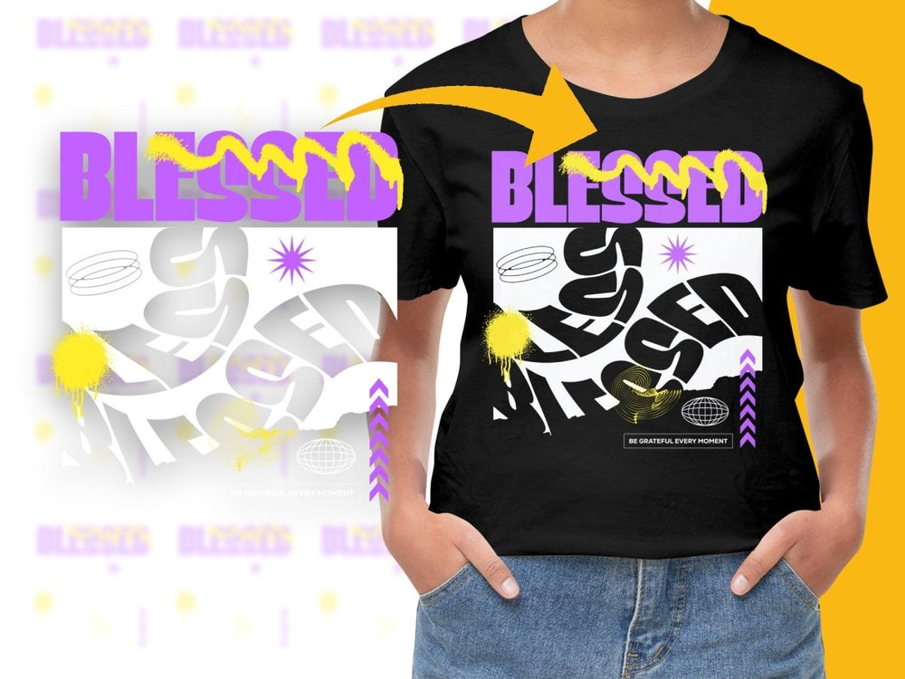 Bold Blessed Be Grateful Graphic Design PNG File - Teepew