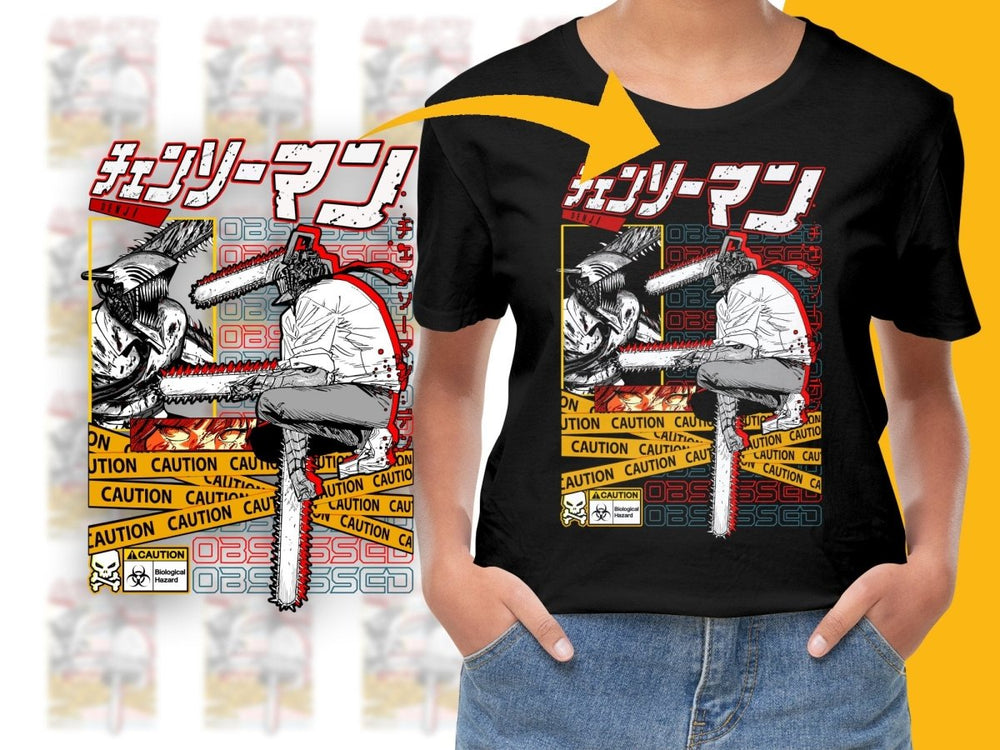 Bold Chainsaw Man Japanese Art Unisex PNG File - Teepew