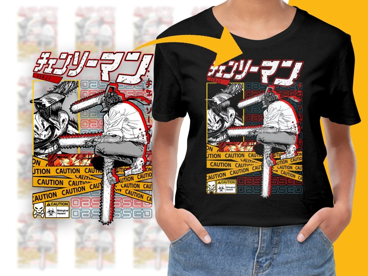 Bold Chainsaw Man Japanese Art Unisex PNG File - Teepew