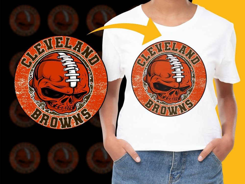 Bold Cleveland Browns Skull Logo Graphic PNG File - Teepew