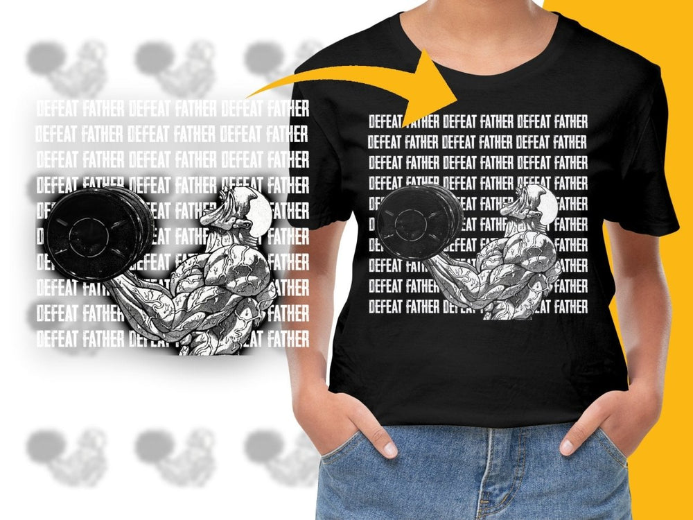 Bold Defeat Father Graphic Gym Workout Motivation PNG File - Teepew