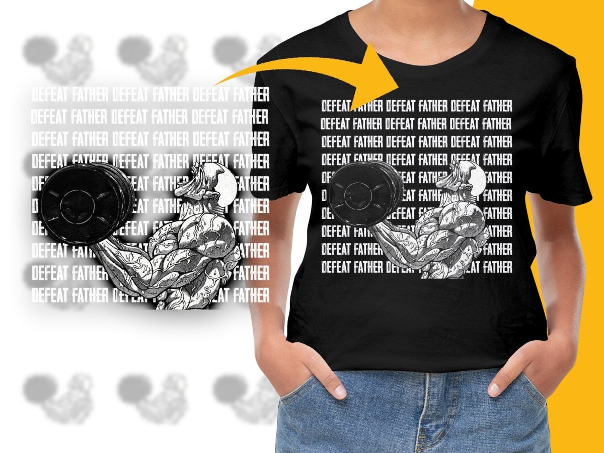 Bold Defeat Father Graphic Gym Workout Motivation PNG File - Teepew