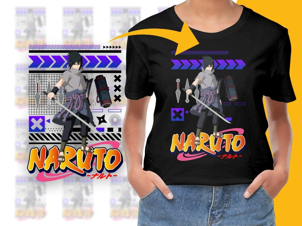 Bold Design Featuring Sasuke from Naruto PNG File - Teepew